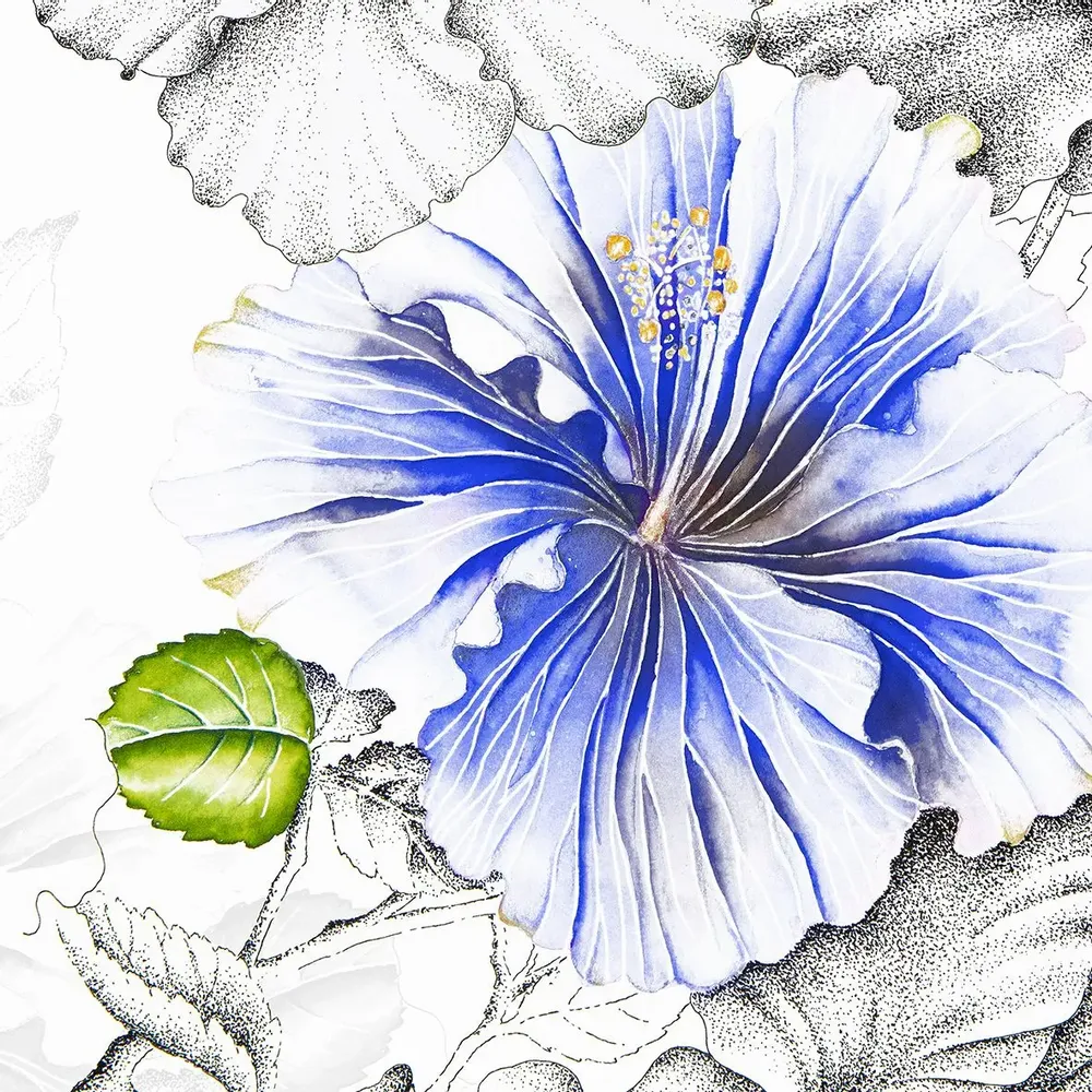 Tapestries - Rose De Chine panoramic wallpaper - LE PAPIERS DE NINON