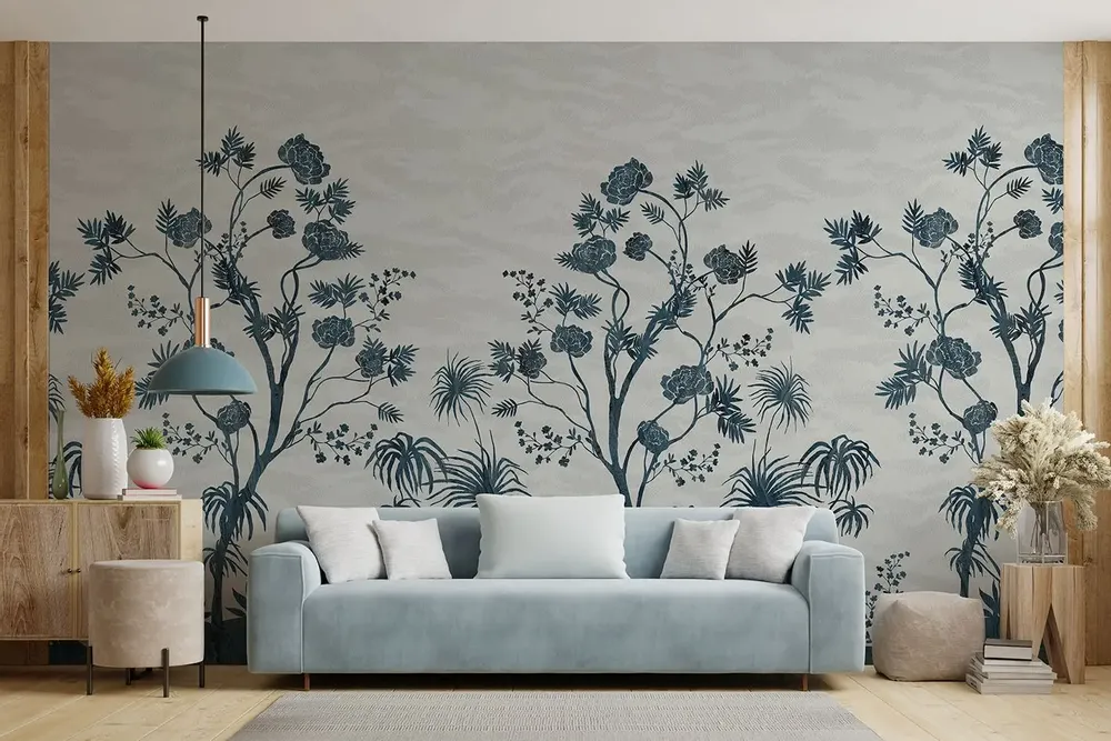 Tapisseries - Papier peint panoramique Margaret Bleu - LE PAPIERS DE NINON