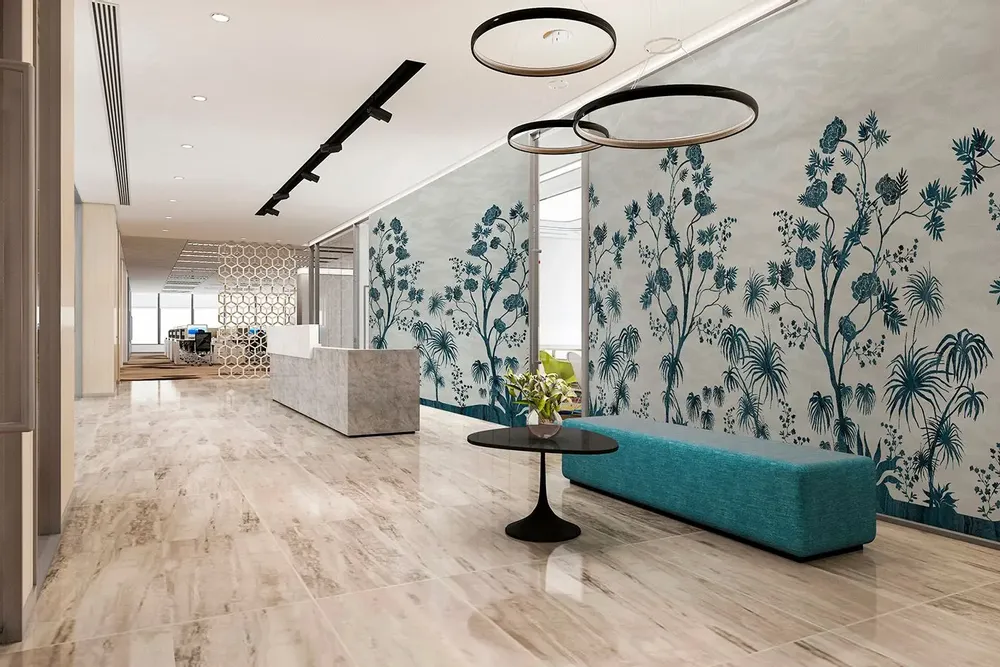 Tapisseries - Papier peint panoramique Margaret Bleu - LE PAPIERS DE NINON