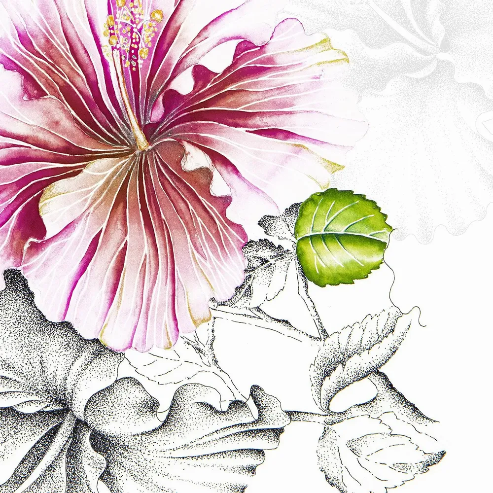 Tapisseries - Papier peint panoramique Rose De Chine - LE PAPIERS DE NINON