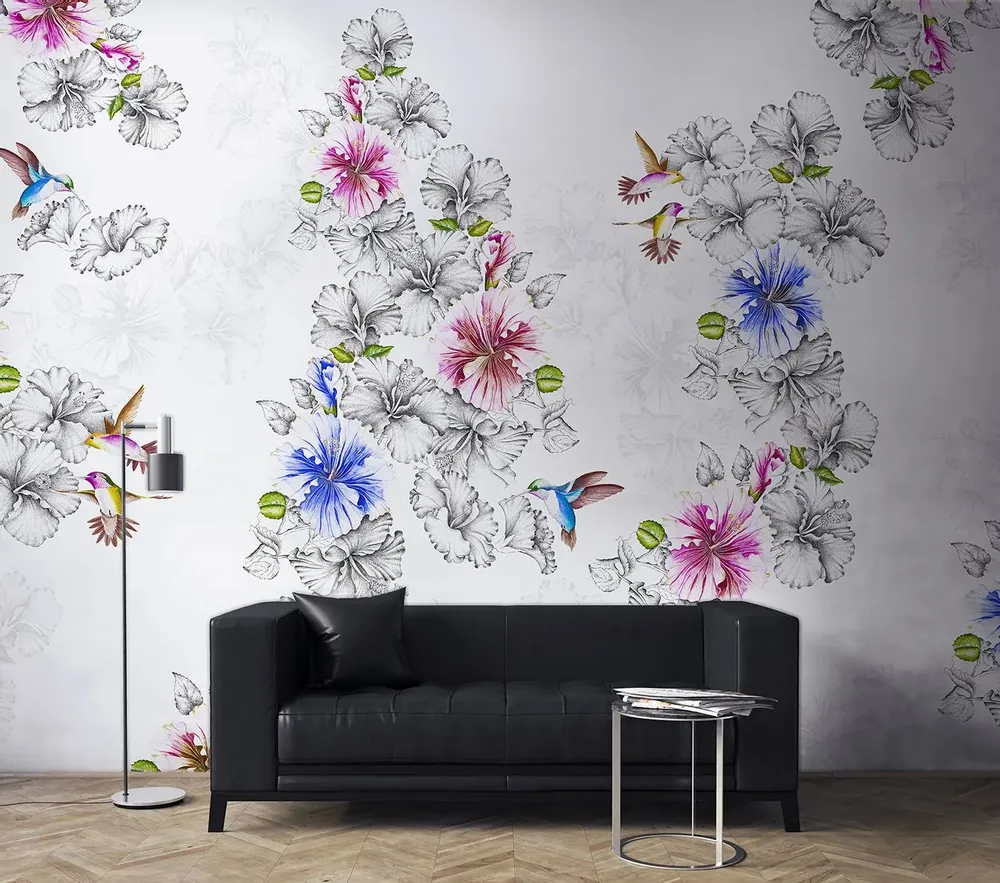 Tapisseries - Papier peint panoramique Rose De Chine - LE PAPIERS DE NINON