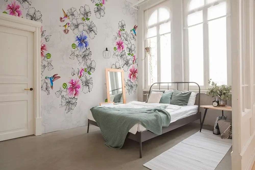 Tapisseries - Papier peint panoramique Rose De Chine - LE PAPIERS DE NINON