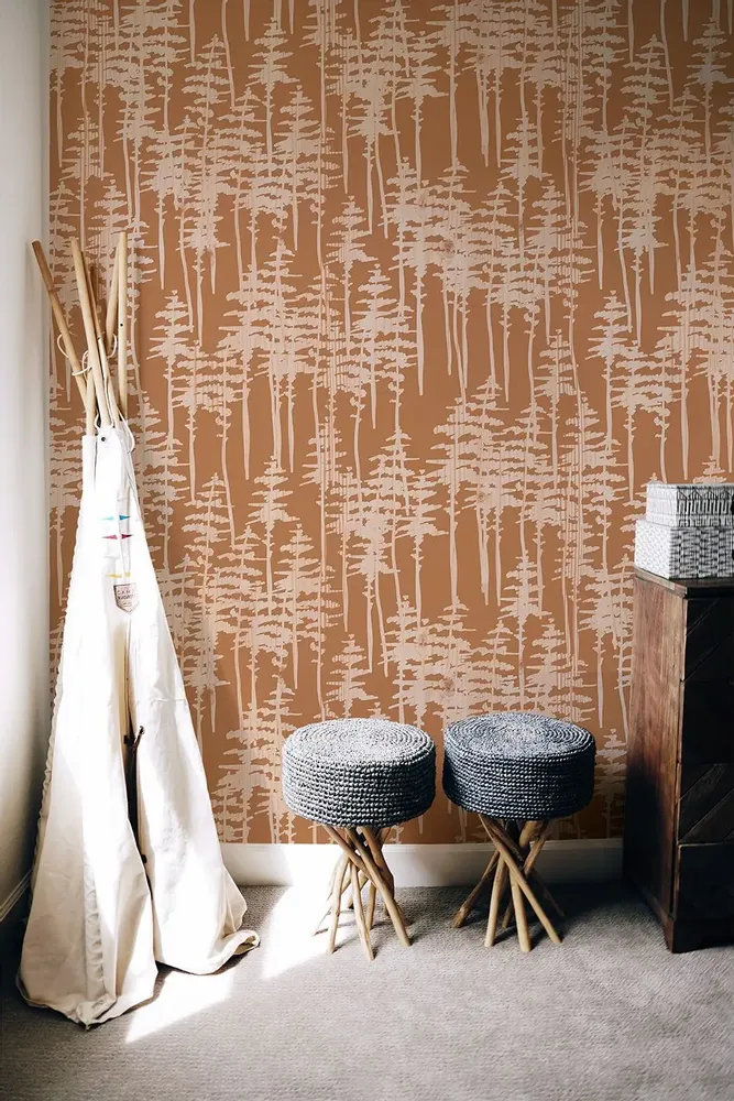 Tapestries - Spruce panoramic wallpaper - LE PAPIERS DE NINON