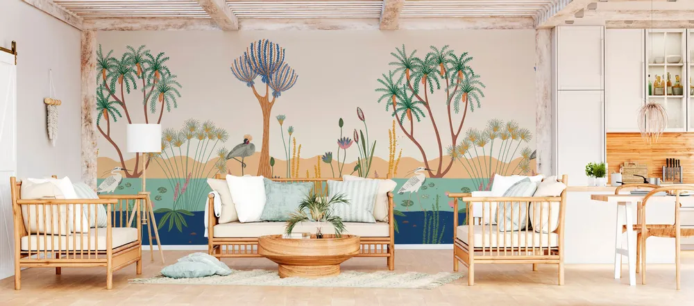 Tapestries - Panoramic wallpaper Wildlife along the Nile - LE PAPIERS DE NINON