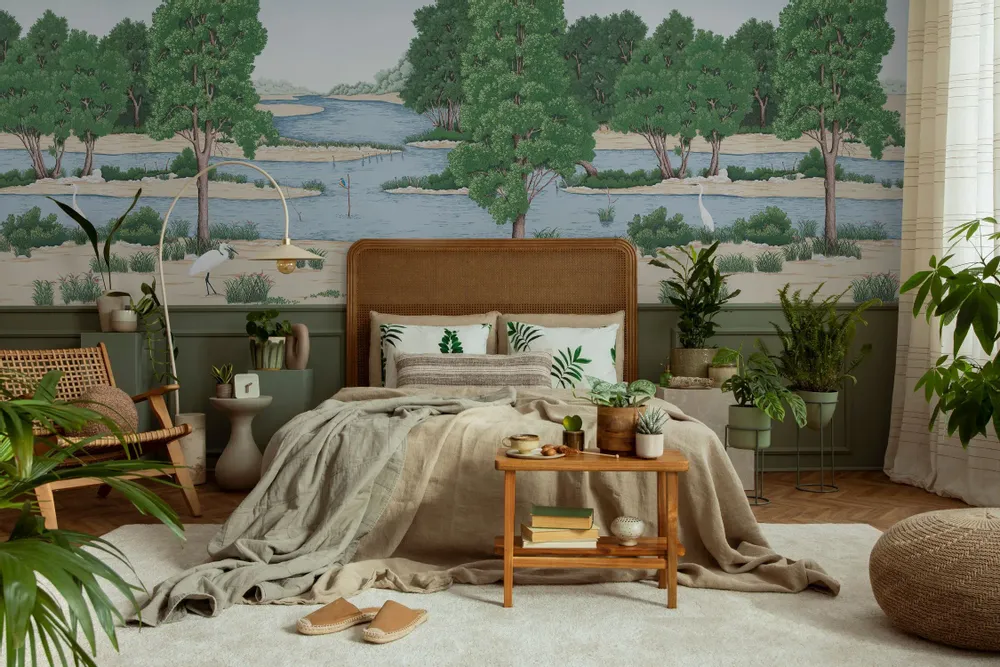 Tapisseries - Papier peint panoramique Loire sauvage cimaise - LE PAPIERS DE NINON