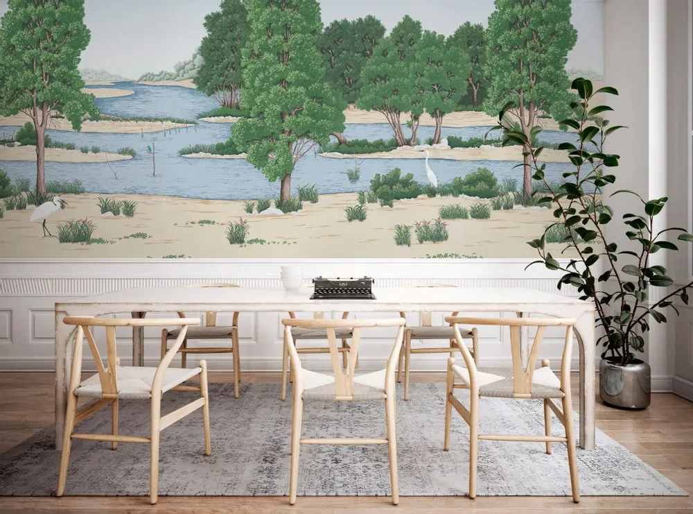 Tapisseries - Papier peint panoramique Loire sauvage cimaise - LE PAPIERS DE NINON