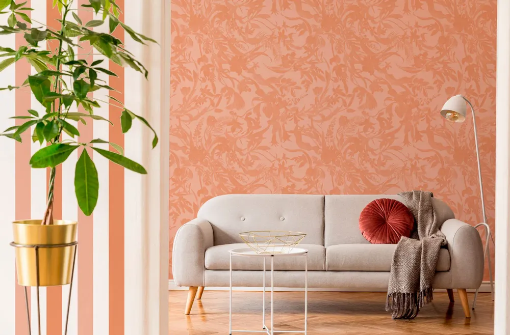 Tapisseries - Papier peint à Rayures Alternées - terracotta - LE PAPIERS DE NINON