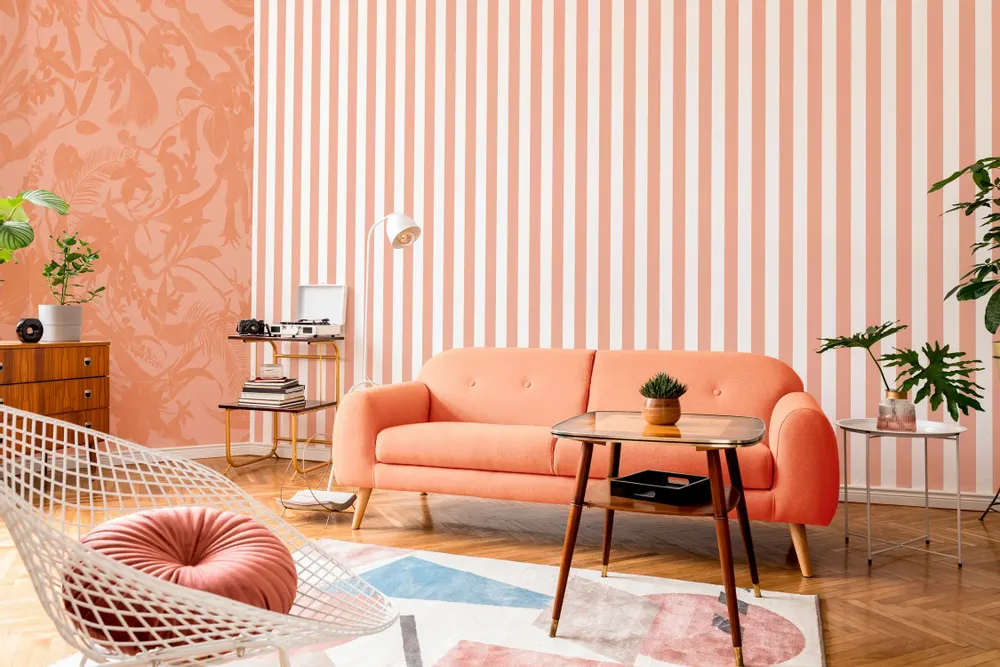 Tapisseries - Papier peint à Rayures Douces - terracotta - LE PAPIERS DE NINON