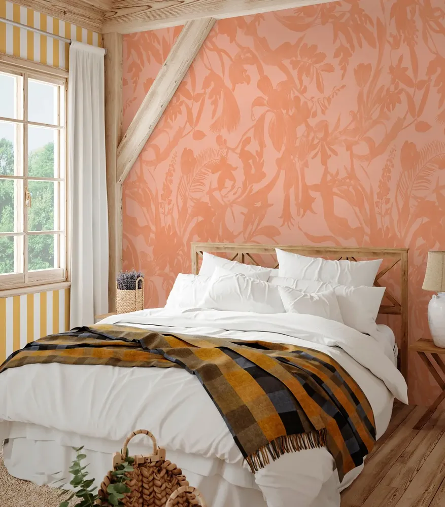 Tapisseries - Papier peint à Rayures Harmonie - ocre - LE PAPIERS DE NINON