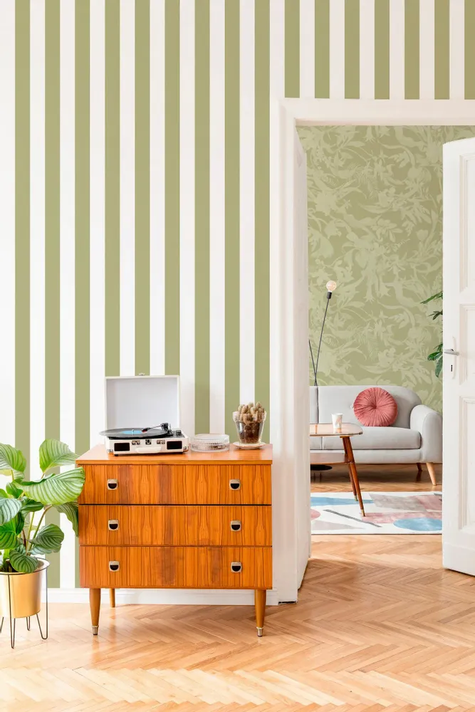 Tapestries - Panoramic Wallpaper Harmony Stripes Clay - LE PAPIERS DE NINON