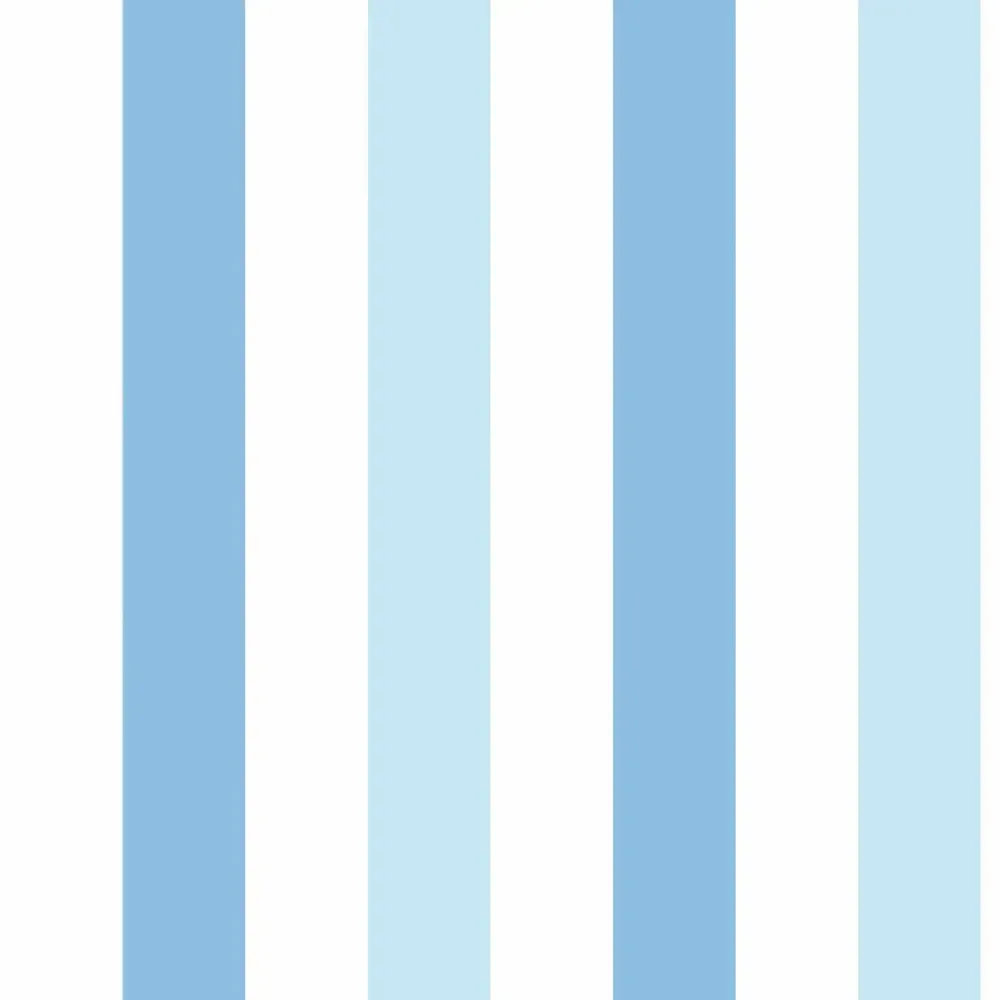 Tapestries - Alternating Blue Stripes Panoramic Wallpaper - LE PAPIERS DE NINON