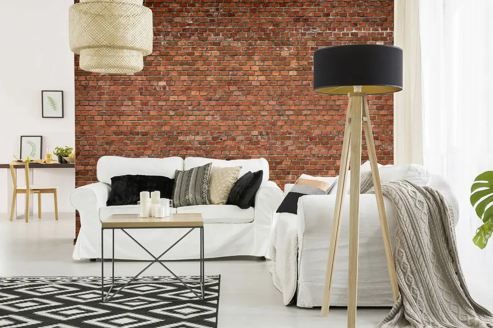 Tapestries - Red Bricks panoramic wallpaper - LE PAPIERS DE NINON
