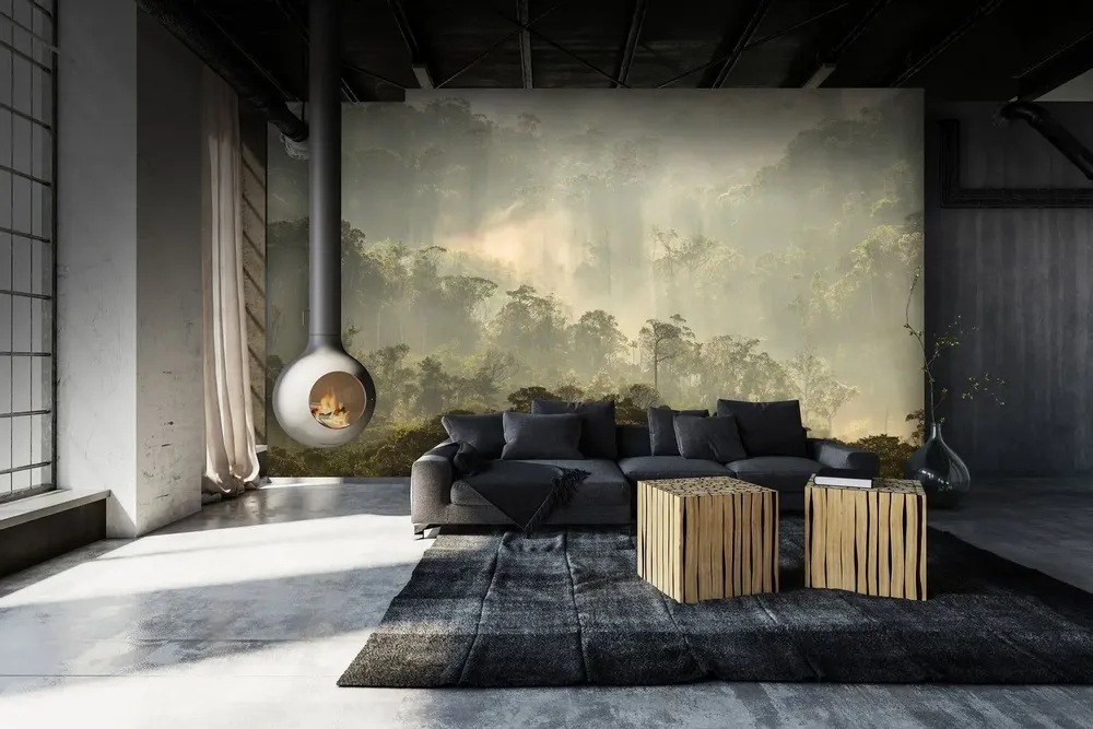 Tapisseries - Papier peint panoramique Misty Forest - LE PAPIERS DE NINON