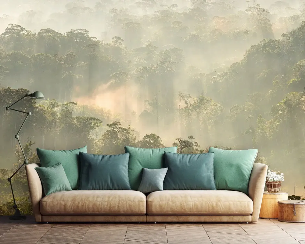 Tapisseries - Papier peint panoramique Misty Forest - LE PAPIERS DE NINON