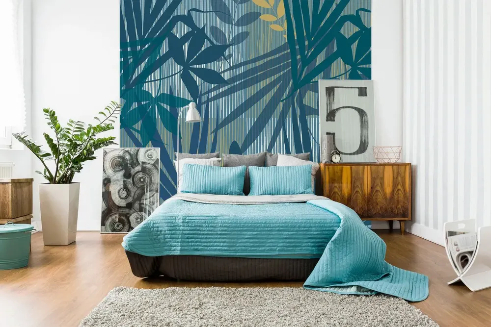 Tapestries - Blue Mood panoramic wallpaper - LE PAPIERS DE NINON