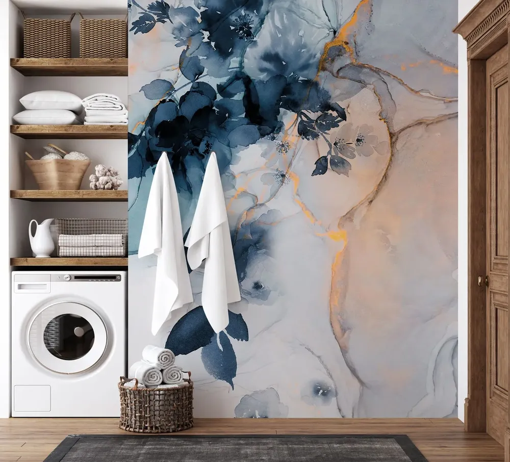 Tapisseries - Papier peint panoramique Marble&Flowers - LE PAPIERS DE NINON