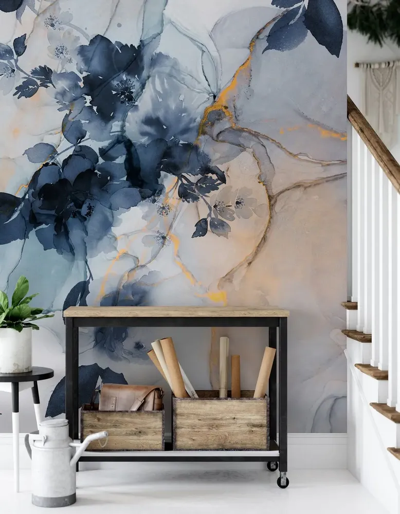 Tapisseries - Papier peint panoramique Marble&Flowers - LE PAPIERS DE NINON