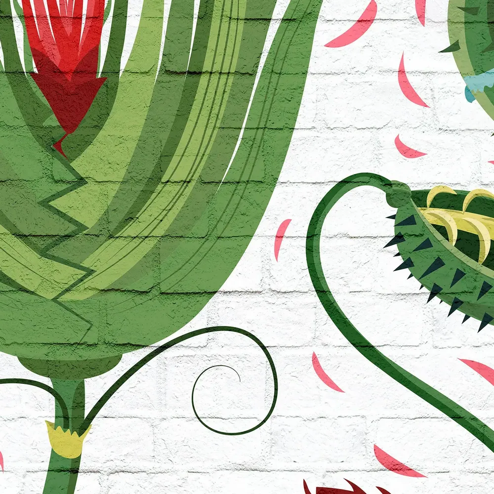 Tapestries - Panoramic Wallpaper Vegetal Bricks - LE PAPIERS DE NINON