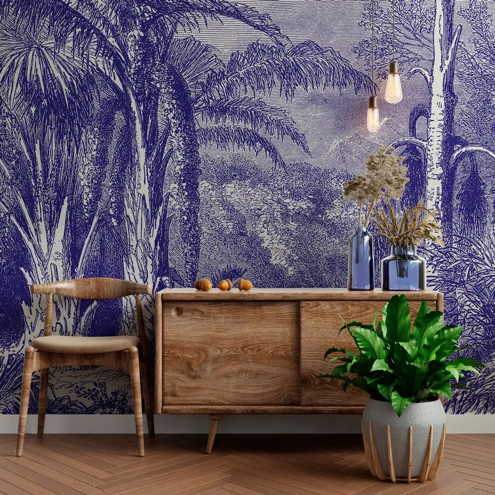 Tapisseries - Papier peint panoramique Phoenix Blue - LE PAPIERS DE NINON