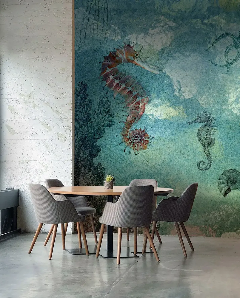 Tapisseries - Papier peint panoramique Seahorse - LE PAPIERS DE NINON