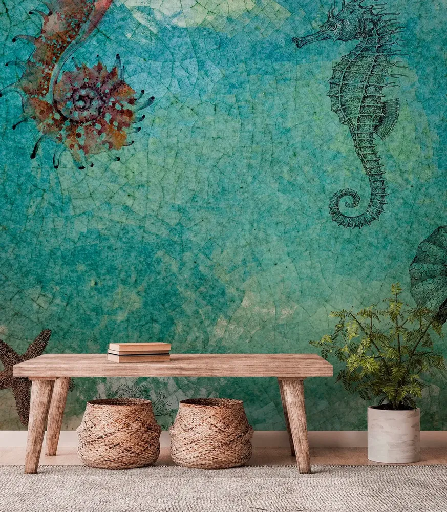 Tapisseries - Papier peint panoramique Seahorse - LE PAPIERS DE NINON