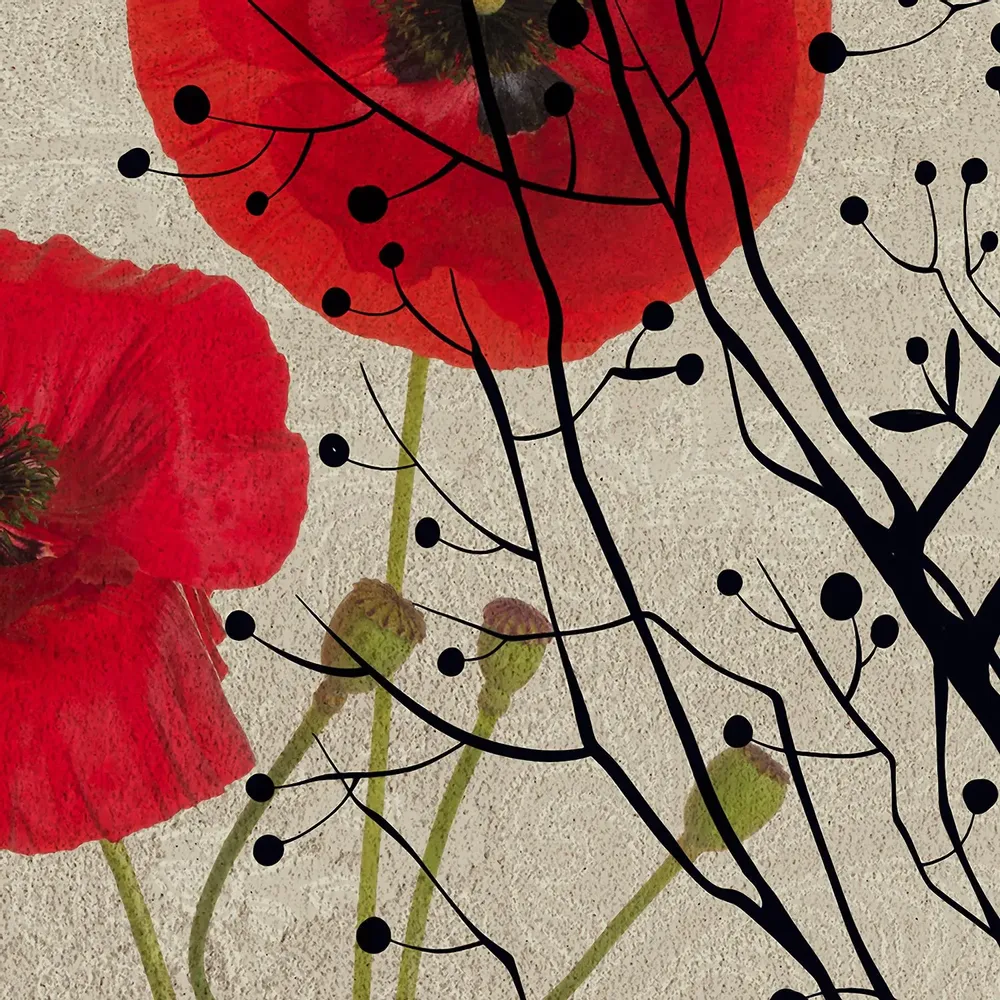 Tapisseries - Papier peint panoramique Poppies - LE PAPIERS DE NINON