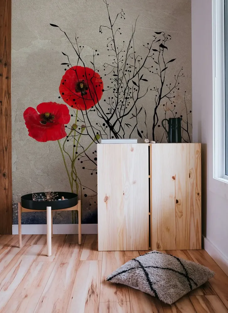 Tapisseries - Papier peint panoramique Poppies - LE PAPIERS DE NINON