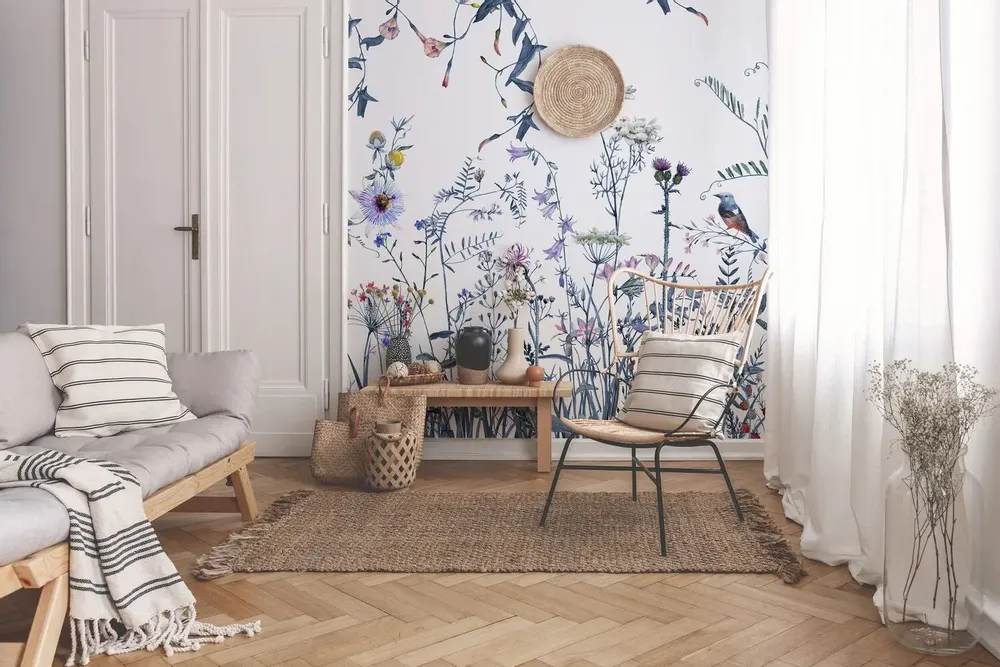 Tapisseries - Papier peint panoramique Volubilis Blue - LE PAPIERS DE NINON