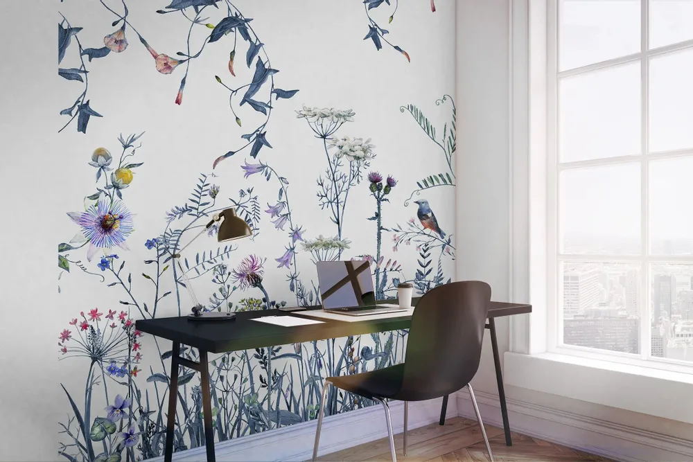 Tapisseries - Papier peint panoramique Volubilis Blue - LE PAPIERS DE NINON