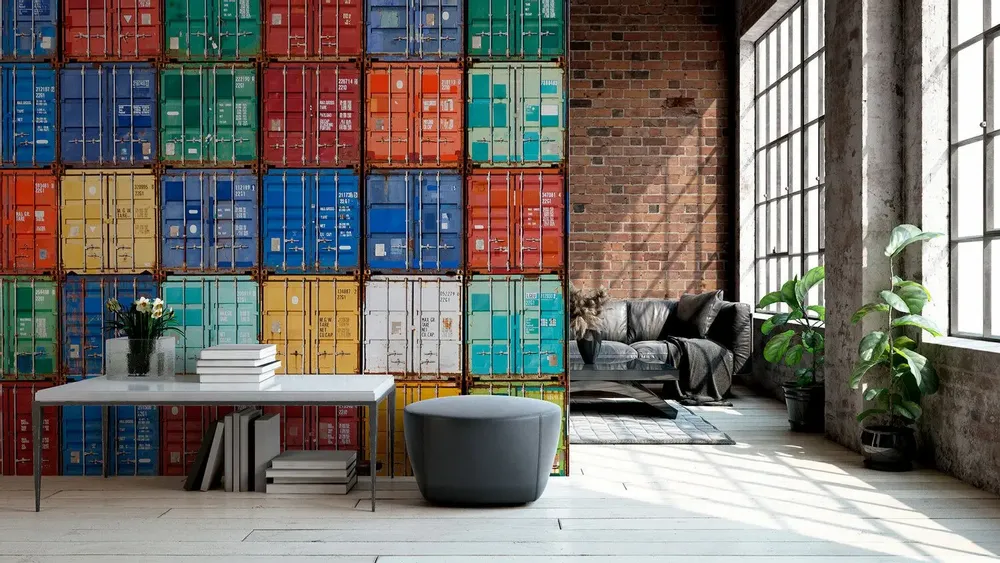 Tapestries - Dockside panoramic wallpaper - LE PAPIERS DE NINON