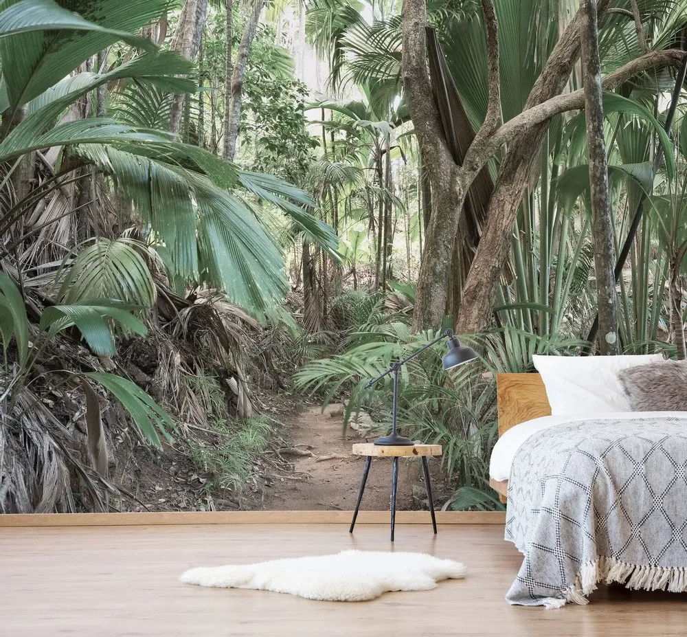 Tapestries - Jungle Trek panoramic wallpaper - LE PAPIERS DE NINON