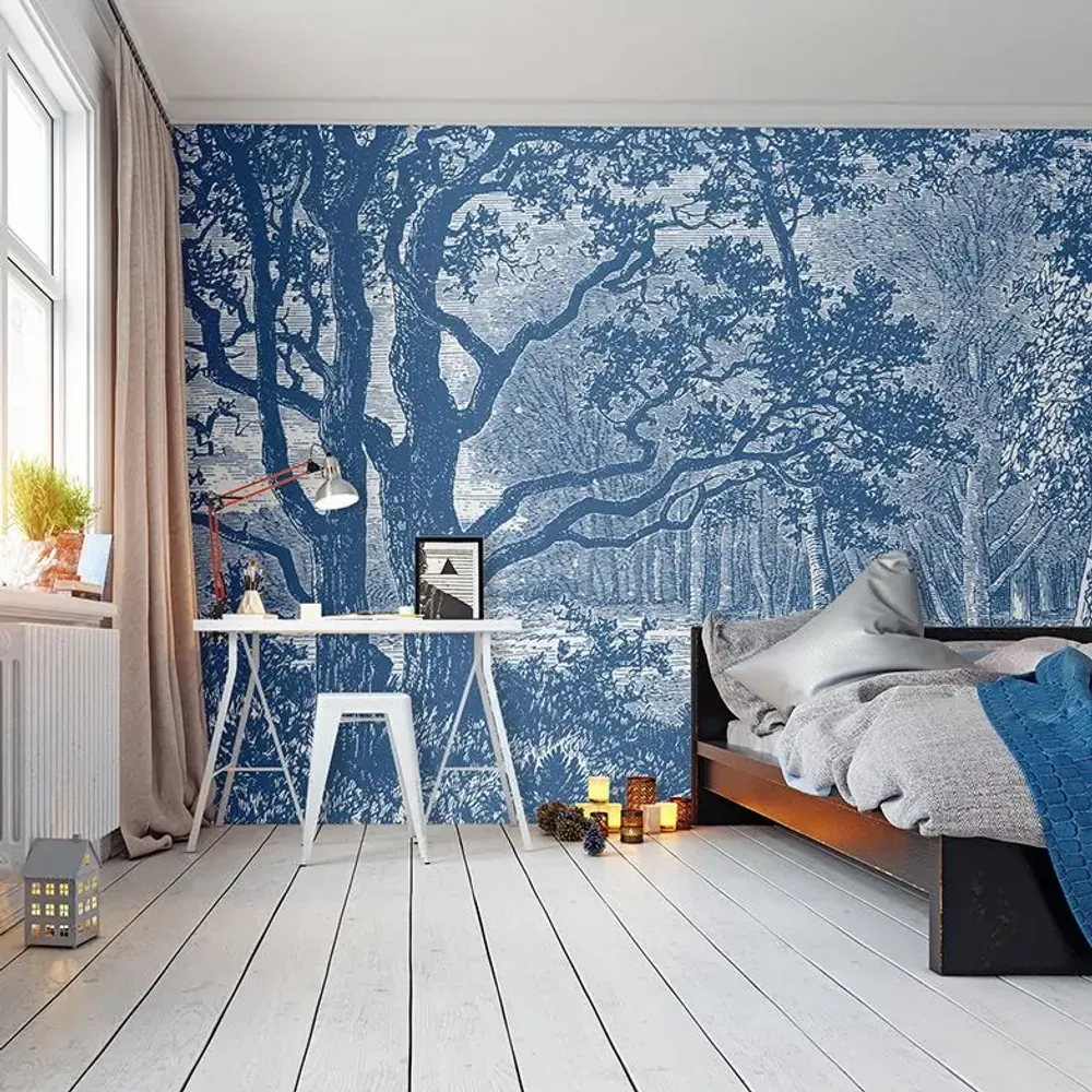 Tapestries - Brocéliande panoramic wallpaper - LE PAPIERS DE NINON