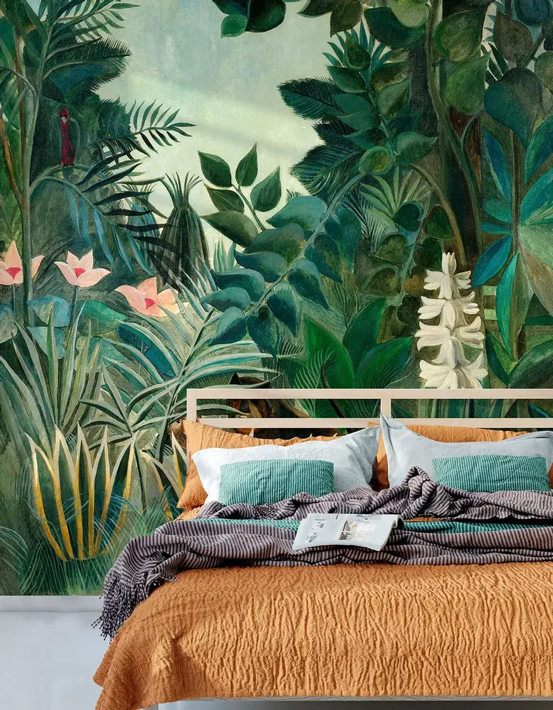 Tapestries - Equatorial Jungle Panoramic Wallpaper (Hj Rousseau) - LE PAPIERS DE NINON