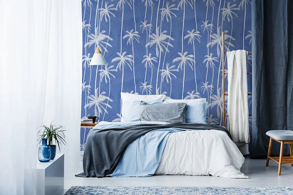 Tapisseries - Papier peint panoramique Palm Jeans - LE PAPIERS DE NINON