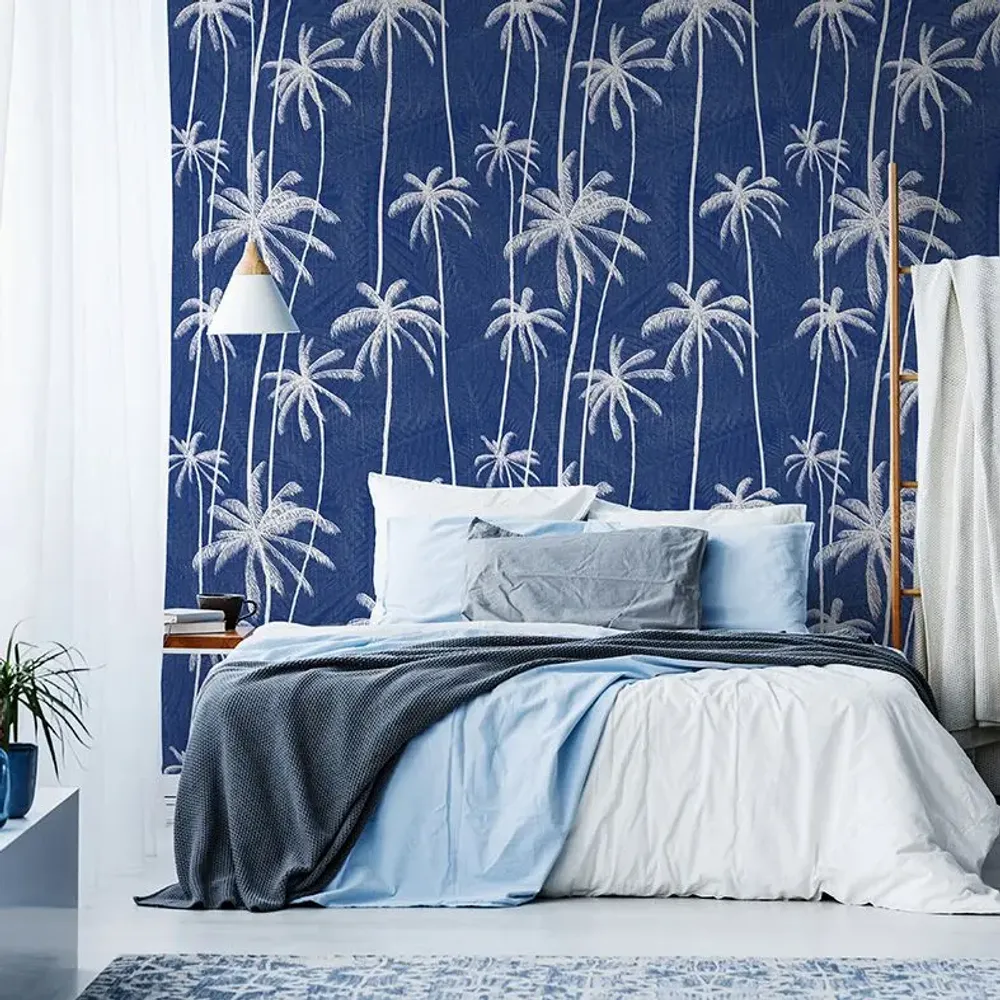 Tapisseries - Papier peint panoramique Palm Jeans - LE PAPIERS DE NINON