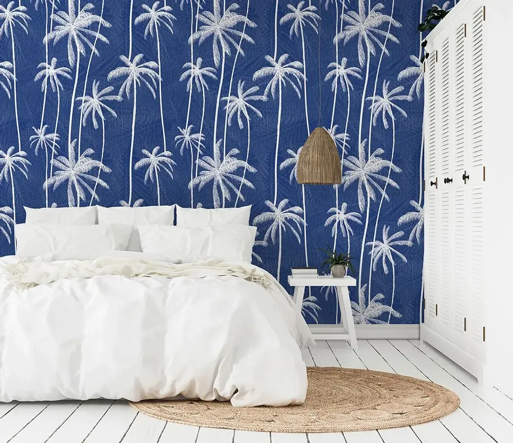 Tapisseries - Papier peint panoramique Palm Jeans - LE PAPIERS DE NINON
