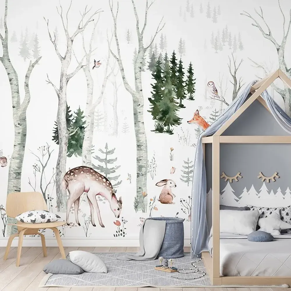 Tapestries - Bambi & Co panoramic wallpaper - LE PAPIERS DE NINON