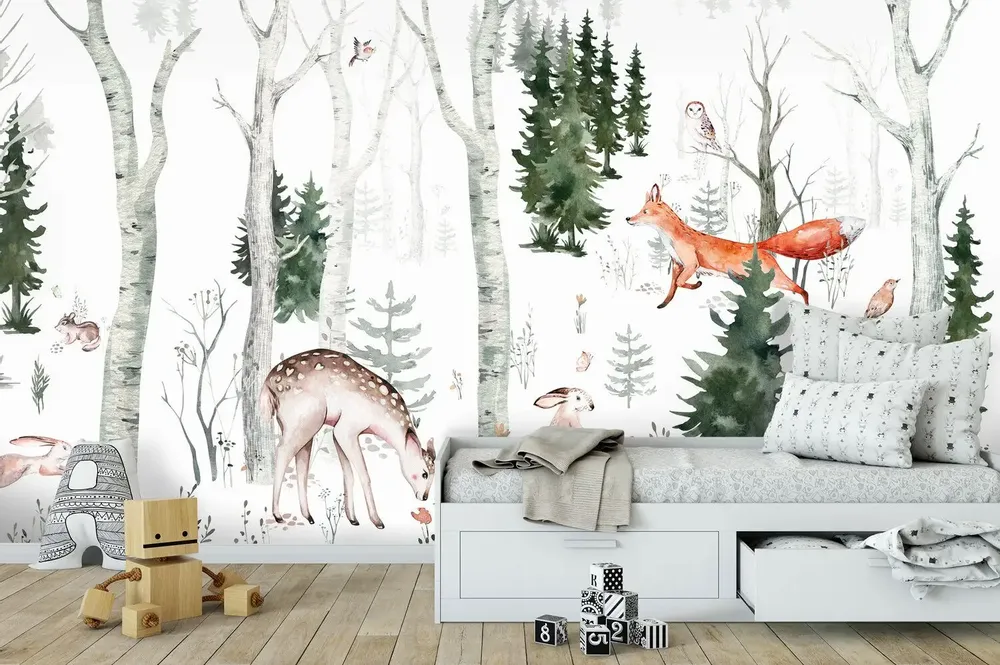 Tapestries - Bambi & Co panoramic wallpaper - LE PAPIERS DE NINON