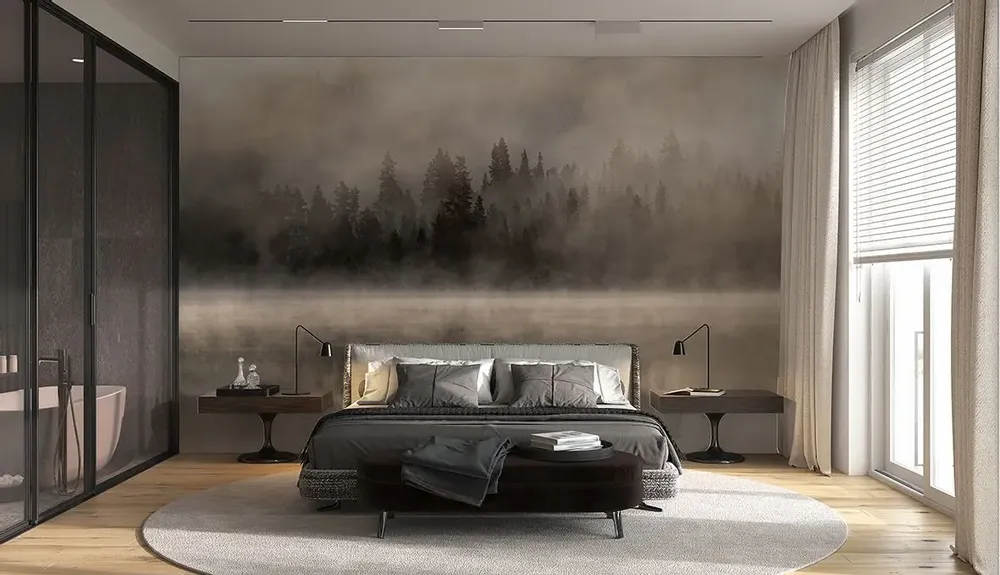 Tapestries - Mistery Lake panoramic wallpaper - LE PAPIERS DE NINON