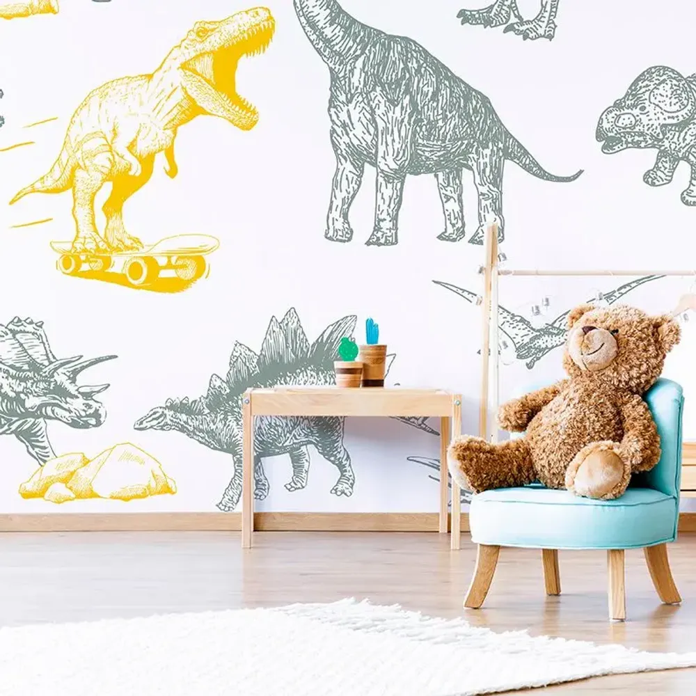 Tapisseries - Papier peint panoramique Dino Fun - LE PAPIERS DE NINON