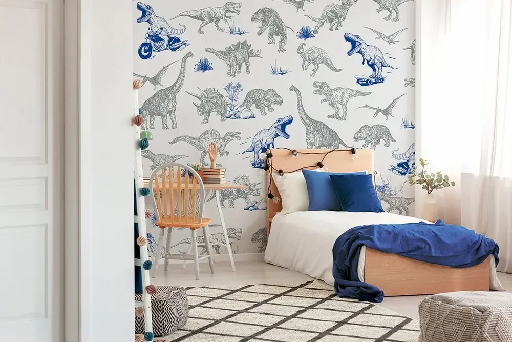 Tapisseries - Papier peint panoramique Dino Fun - LE PAPIERS DE NINON