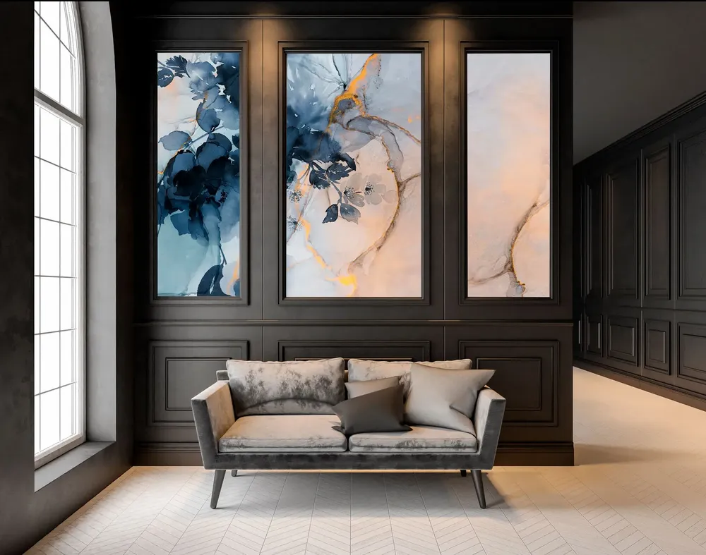 Tapisseries - Papier peint panoramique Marble&Flowers XL - LE PAPIERS DE NINON