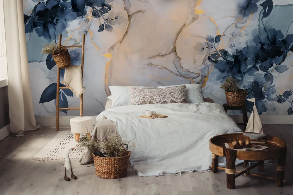 Tapisseries - Papier peint panoramique Marble&Flowers XL - LE PAPIERS DE NINON