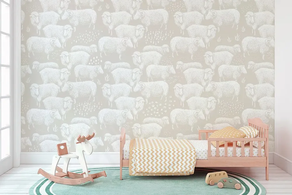 Tapisseries - Papier peint panoramique Bergerie - LE PAPIERS DE NINON