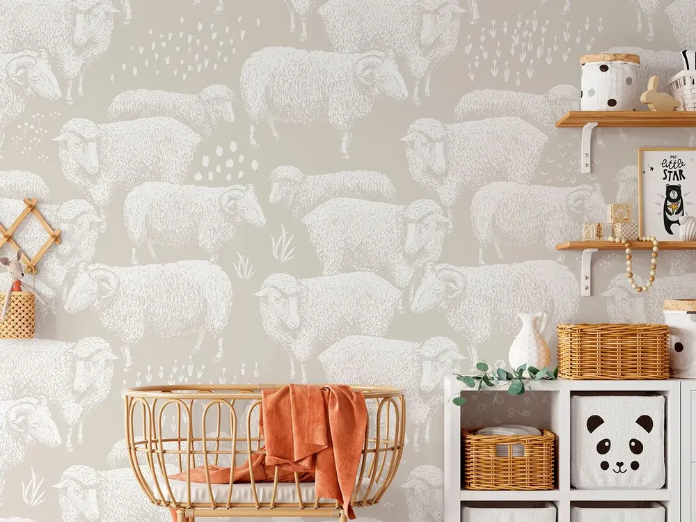 Tapisseries - Papier peint panoramique Bergerie - LE PAPIERS DE NINON