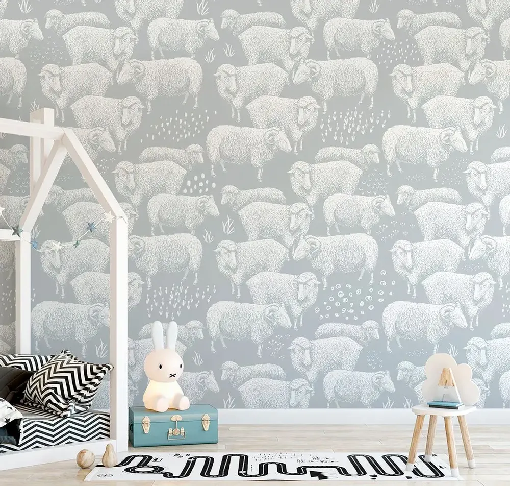 Tapestries - Bergerie panoramic wallpaper - LE PAPIERS DE NINON