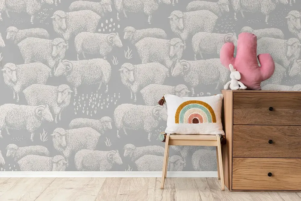 Tapestries - Bergerie panoramic wallpaper - LE PAPIERS DE NINON