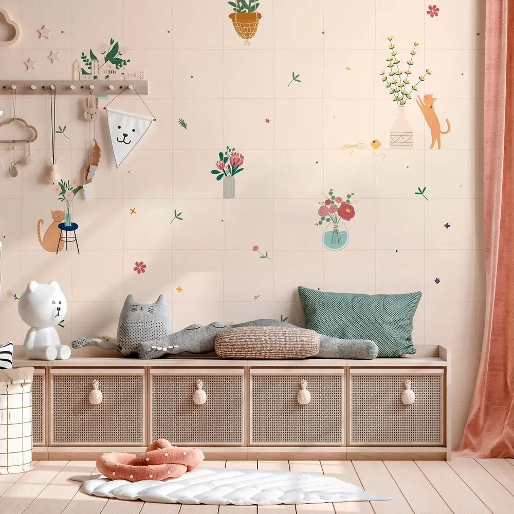 Tapisseries - Papier peint panoramique Petits Bouquets - LE PAPIERS DE NINON