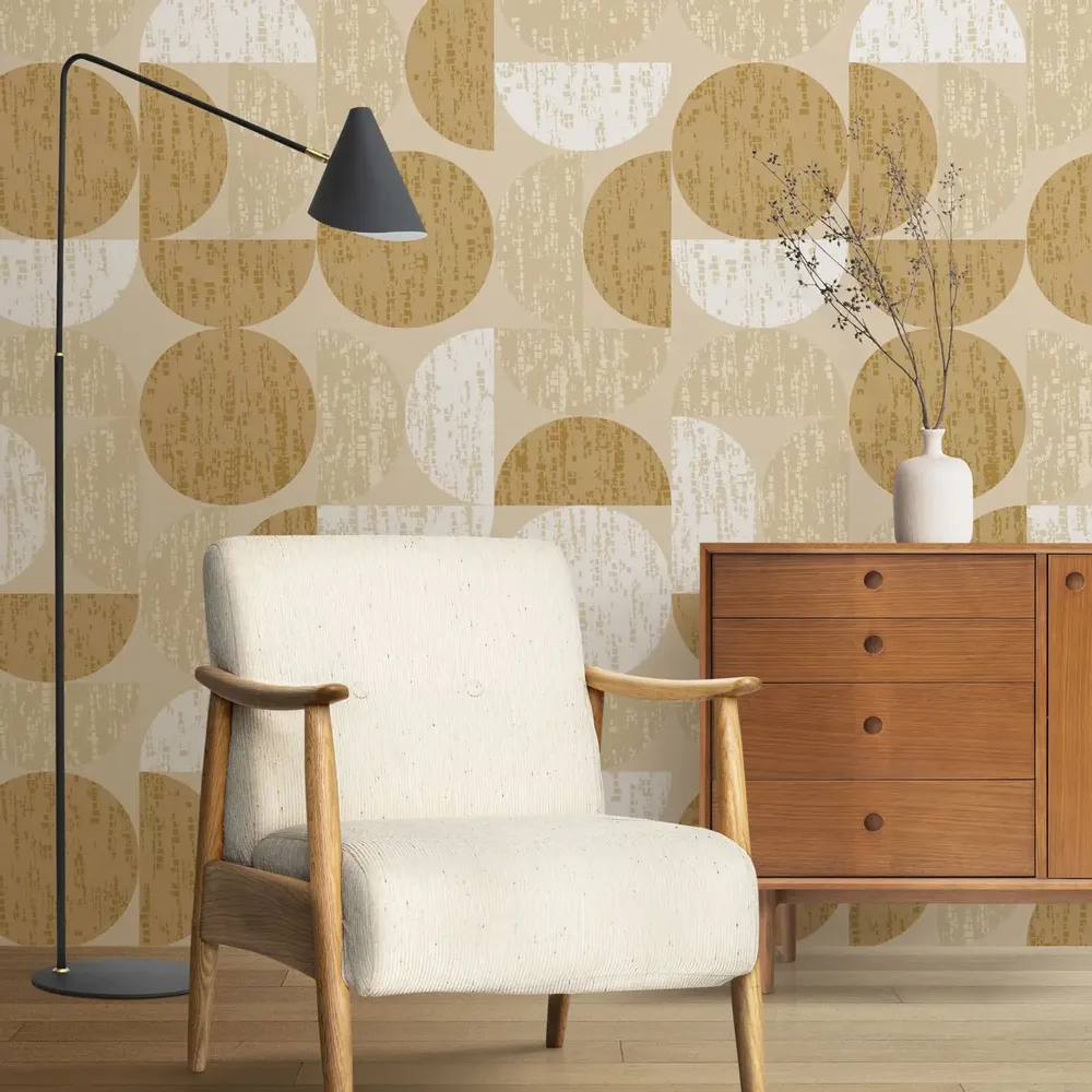 Tapisseries - Papier peint panoramique Groove - Ocre - LE PAPIERS DE NINON