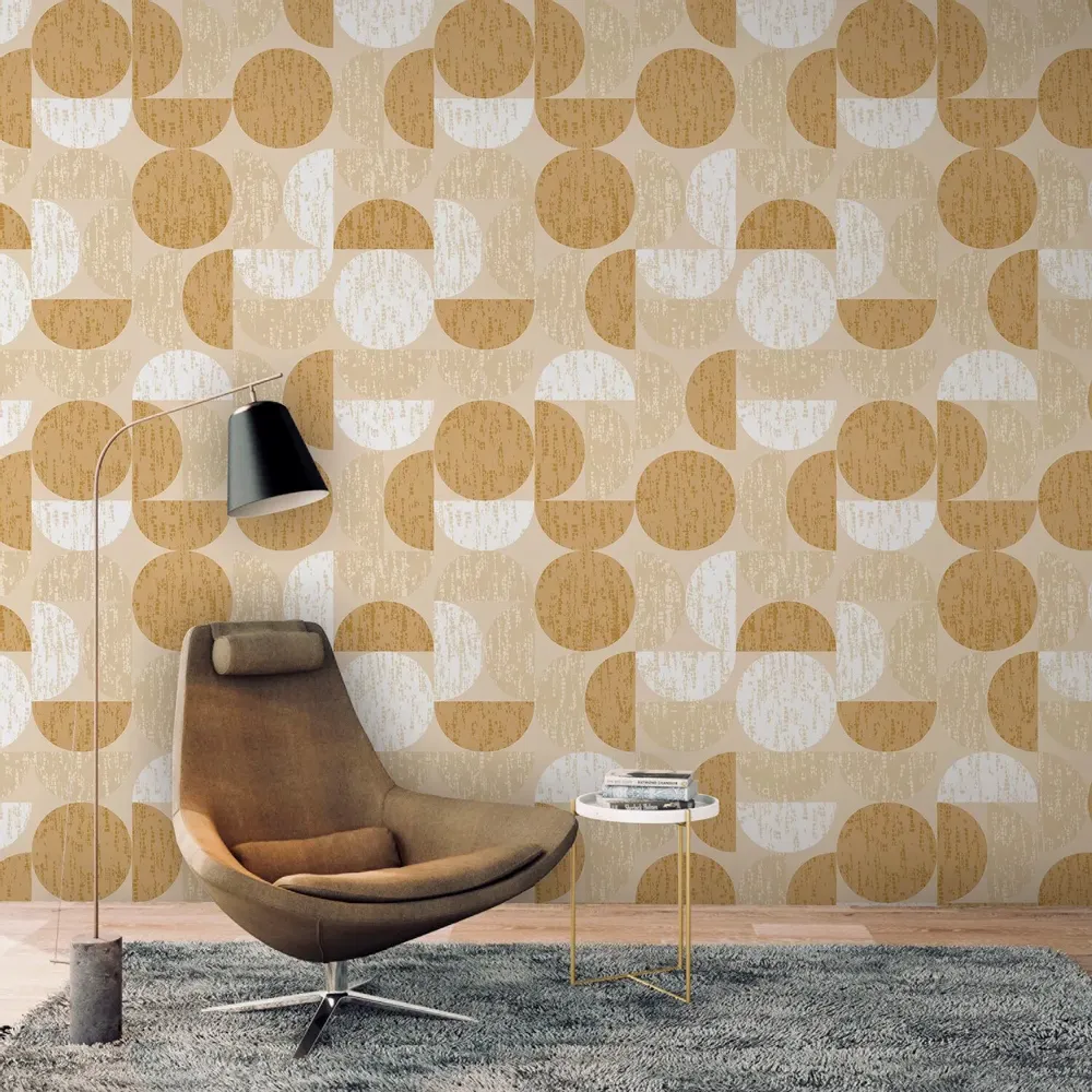 Tapisseries - Papier peint panoramique Groove - Ocre - LE PAPIERS DE NINON